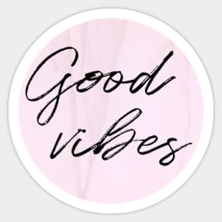 Good Vibes in pink marble Sticker